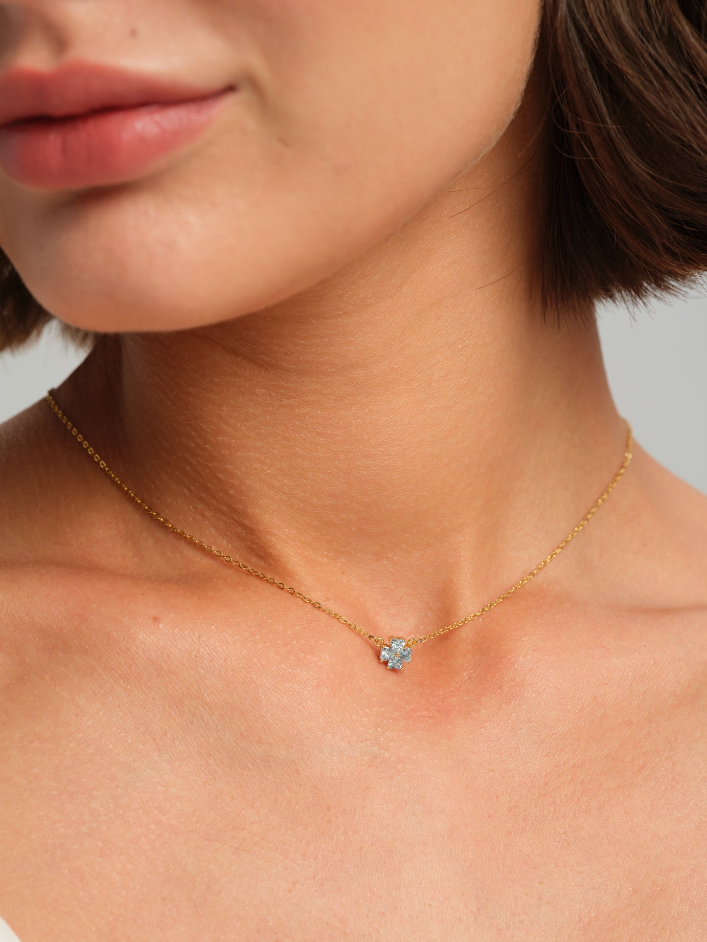 Mira Aquamarine Forget-Me-Not Necklace