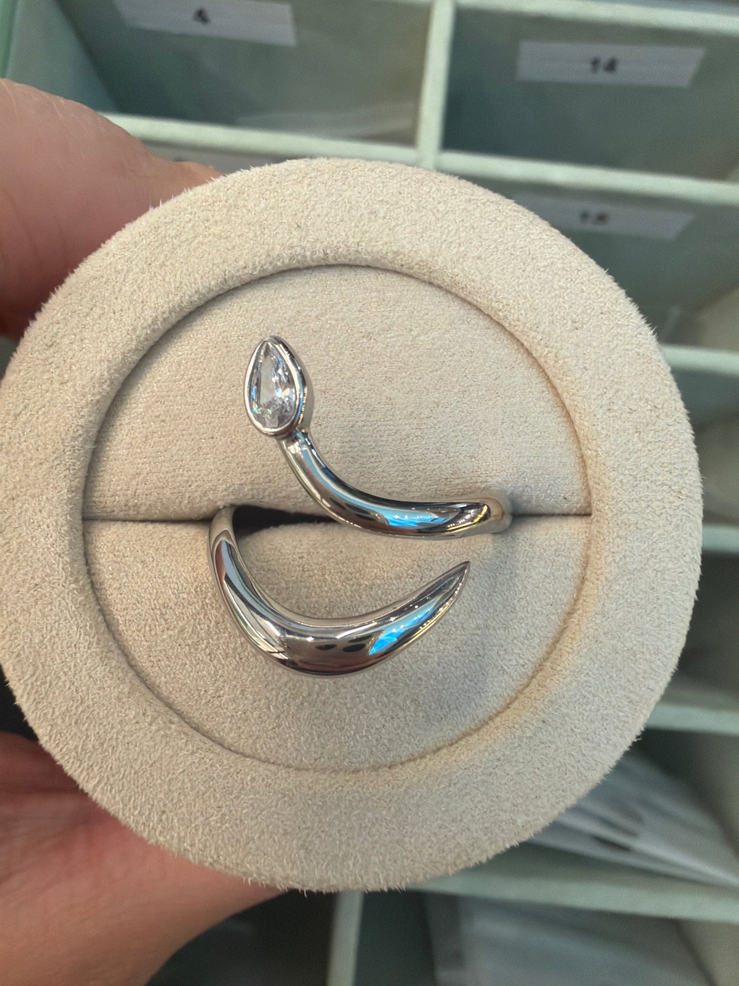 Silver Snake Bite Ring