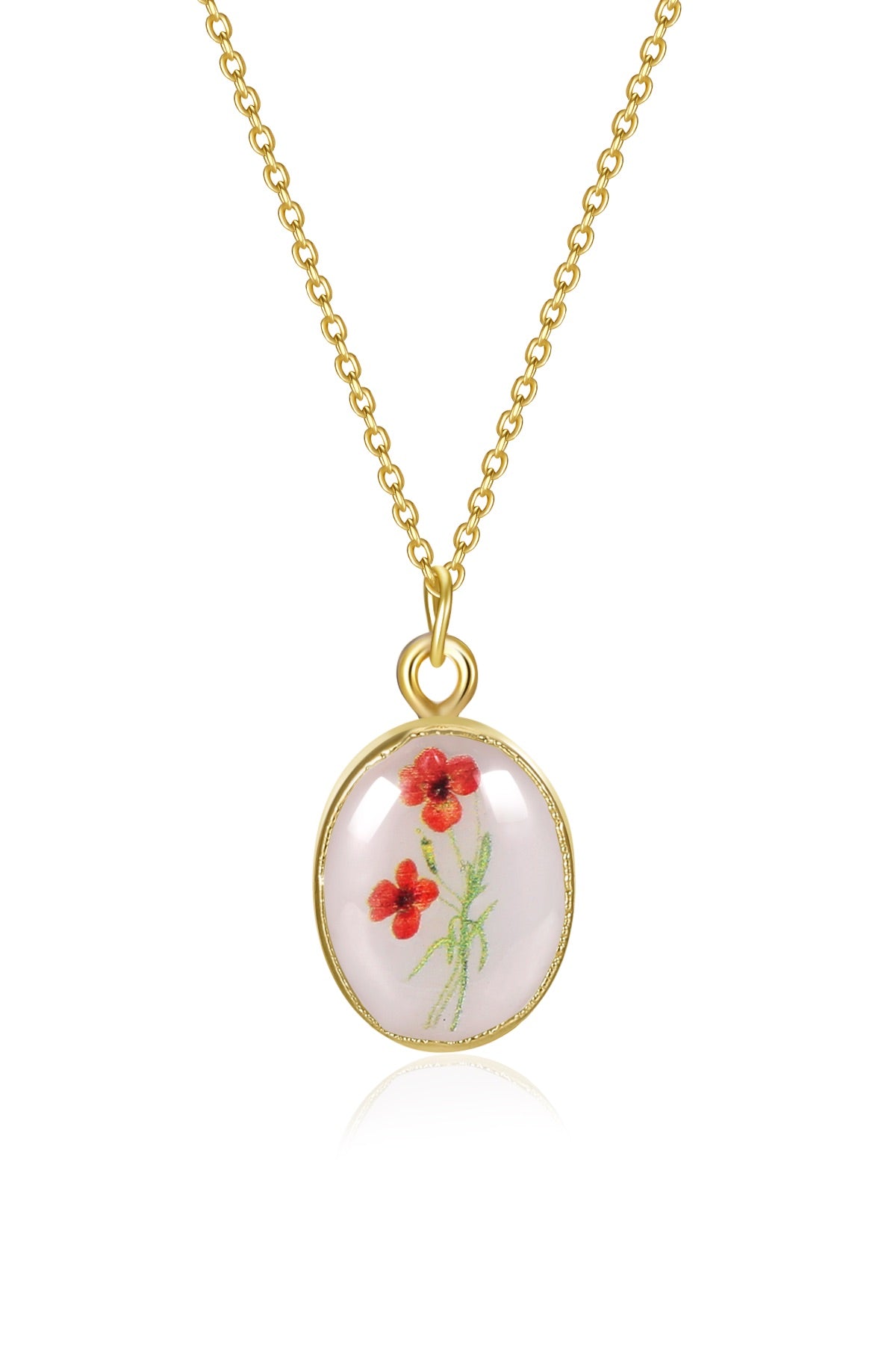 Red Poppy Necklace