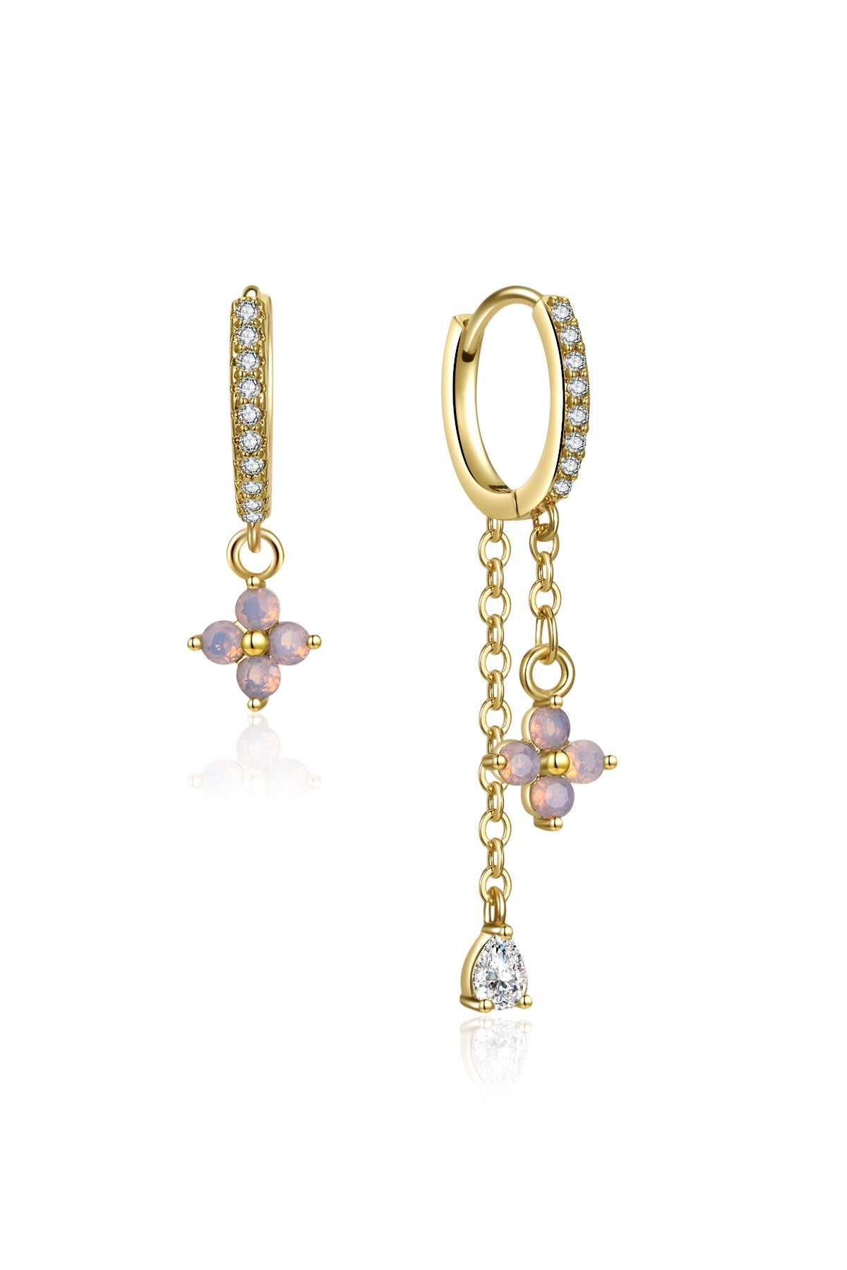 Pink Clover Drop Huggies