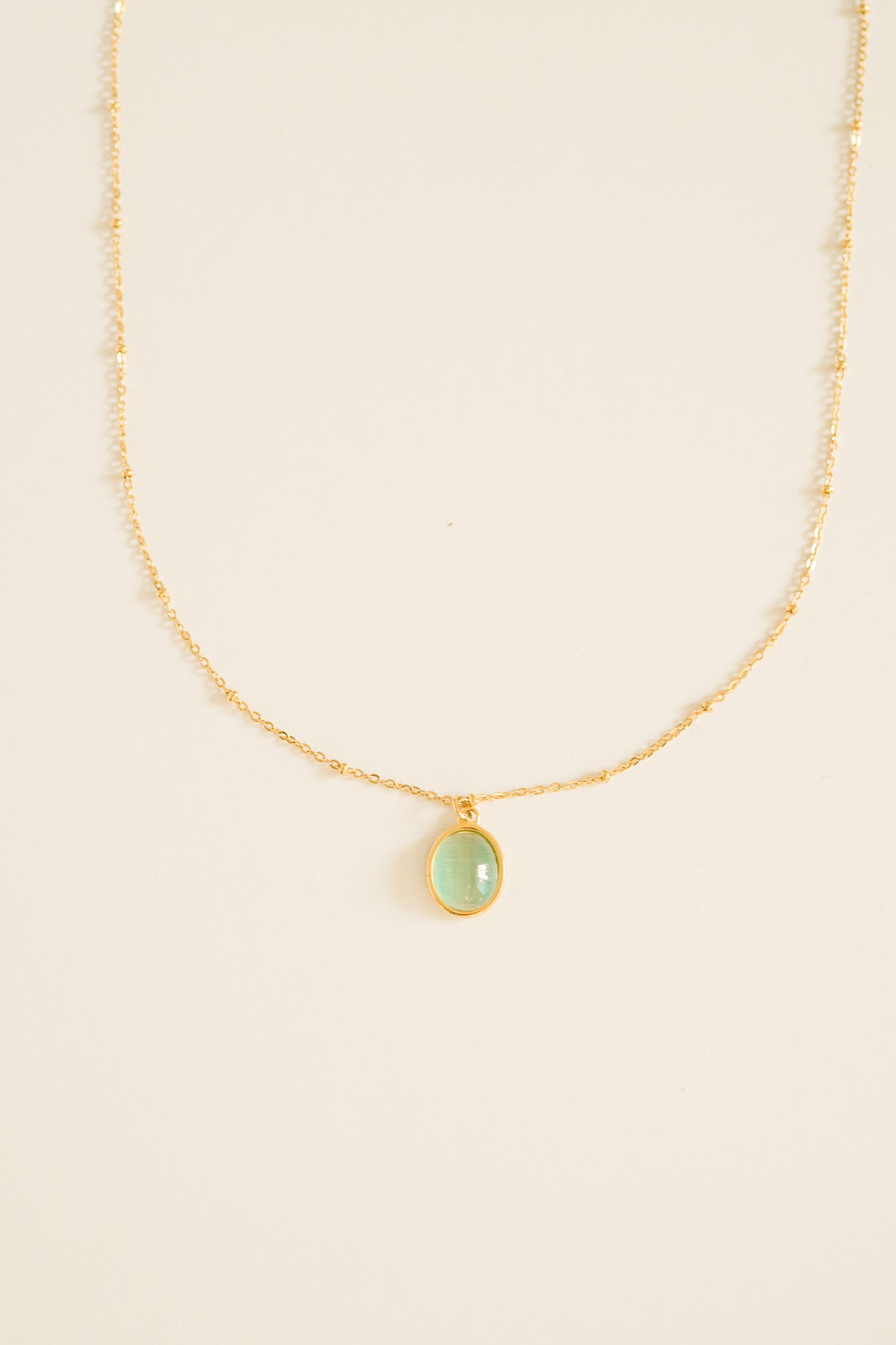 Oval Aquamarine Necklace