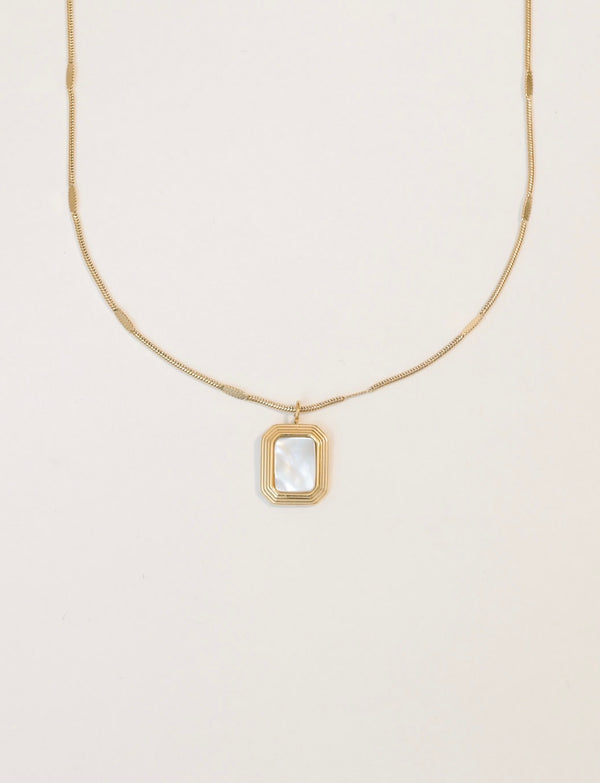 Square White Pearl Necklace