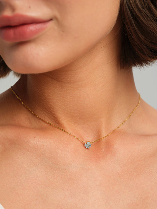 Mira Aquamarine Forget-Me-Not Necklace