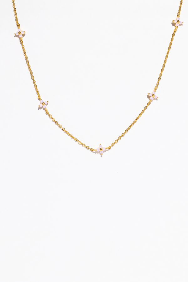 Pink floral whisper necklace