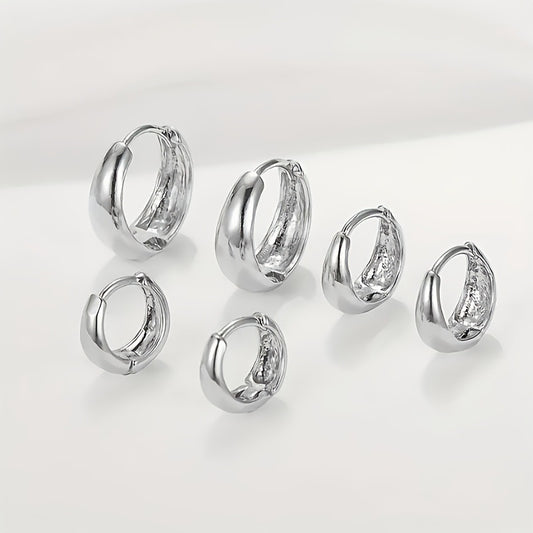 Silver medium waterdrop hoop