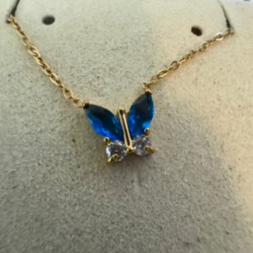 Cyan Buttferfly Necklace