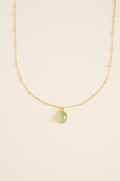 Oval Aquamarine Necklace