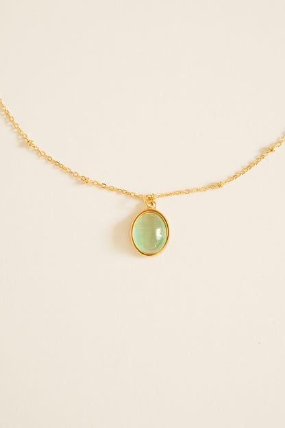 Oval Aquamarine Necklace