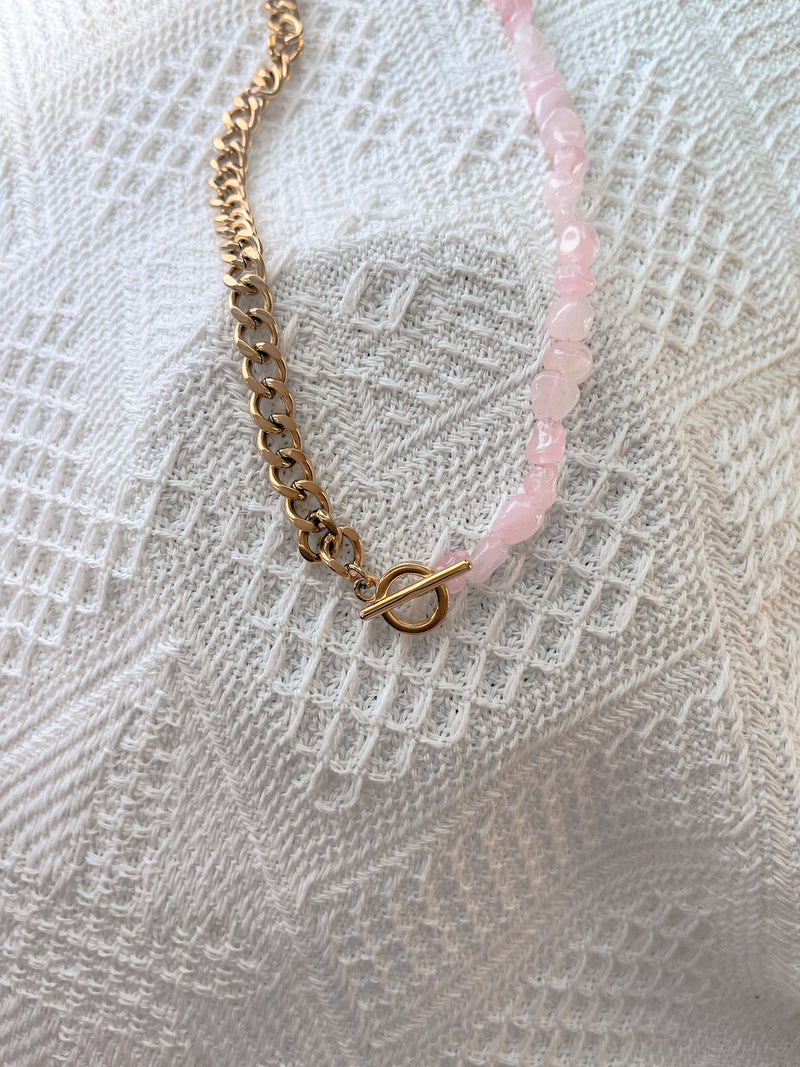 Luna Pink Quartz Necklace